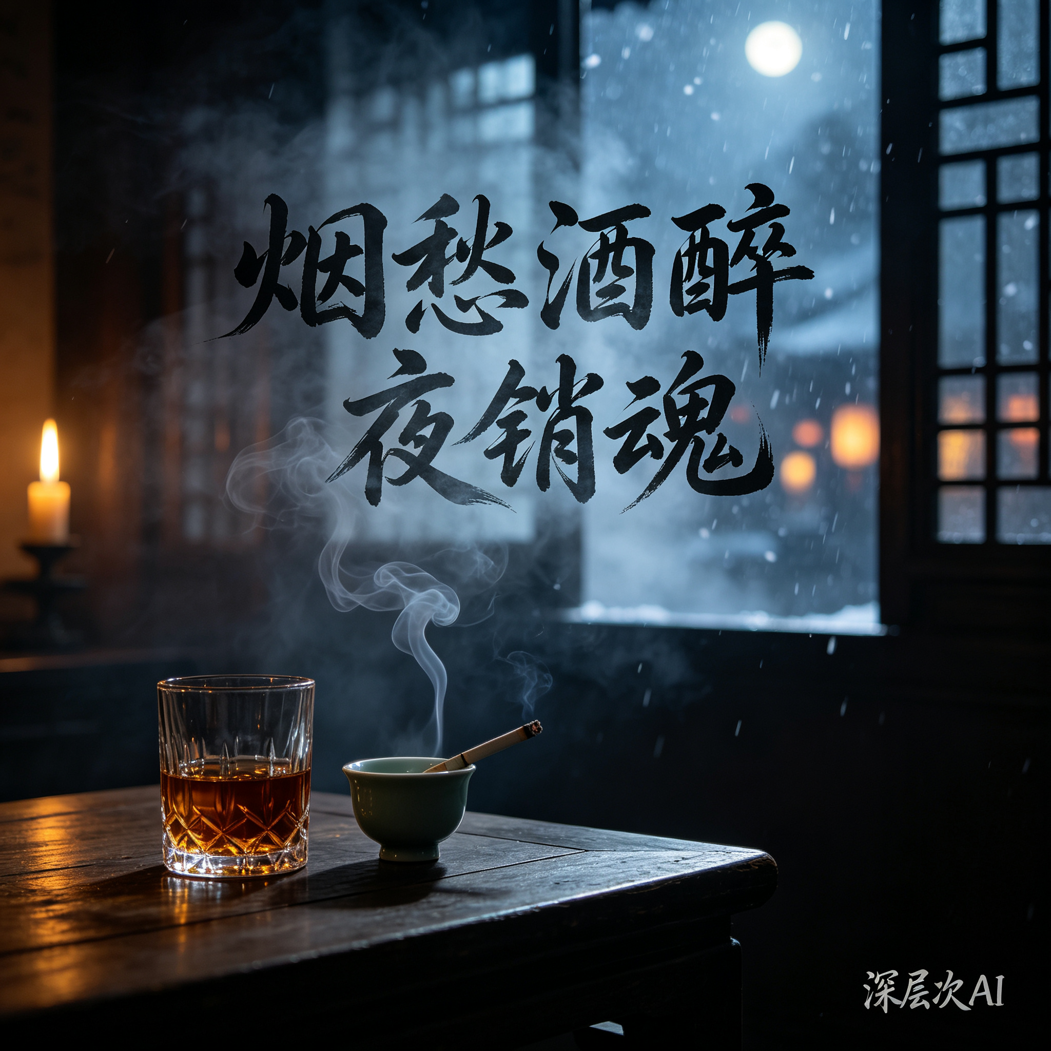 烟愁酒醉夜销魂